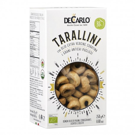 Tarallini con olio Coratina e Grani antichi pugliesi - De Carlo - 250 g